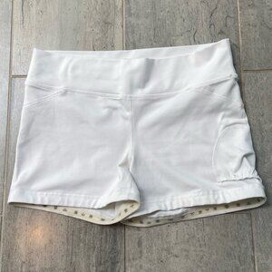 Athleta Advantage Tennis Pickleball Shorts Briefs Ball Pocket White Size Medium